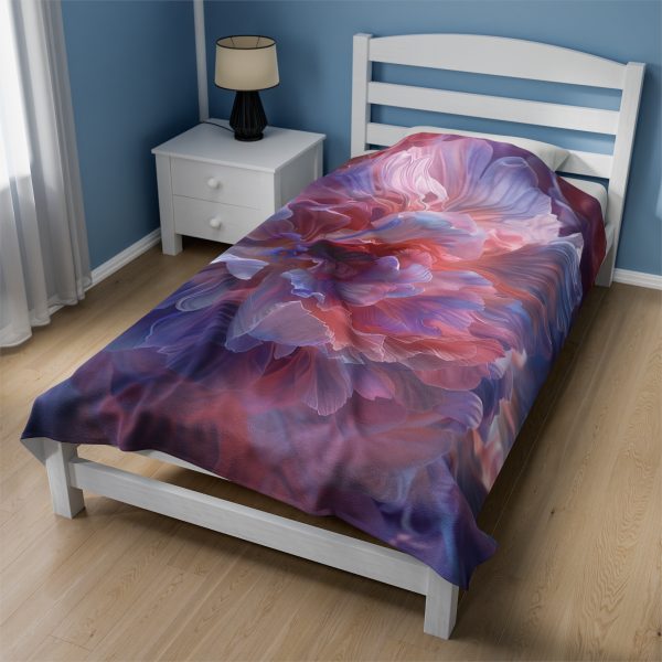 Floral Nebula 08 - Velveteen Plush Blanket - Image 4