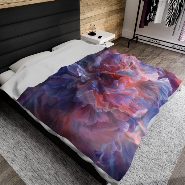 Floral Nebula 08 - Velveteen Plush Blanket - Image 5