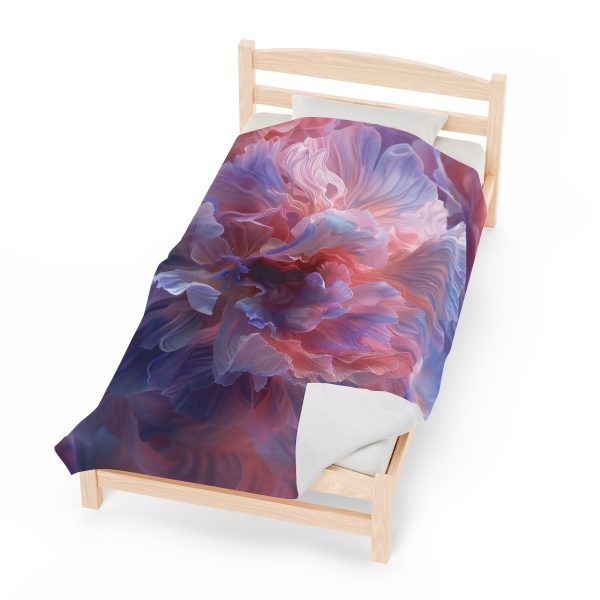 Floral Nebula 08 - Velveteen Plush Blanket - Image 6