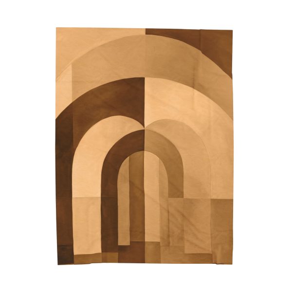 Soft Geometric Archways in Honey Yellow Tone - Velveteen Plush Blanket - Image 2