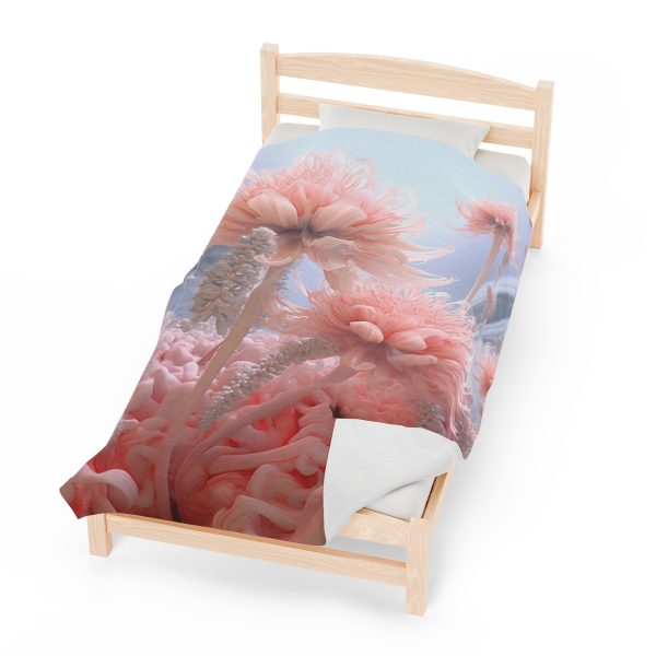 Foamy Floral Fusion 01 - Velveteen Plush Blanket - Image 6