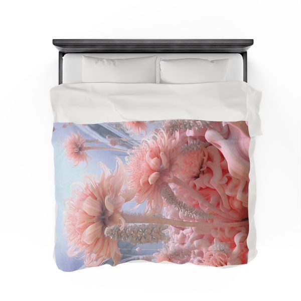 Foamy Floral Fusion 01 - Velveteen Plush Blanket - Image 8