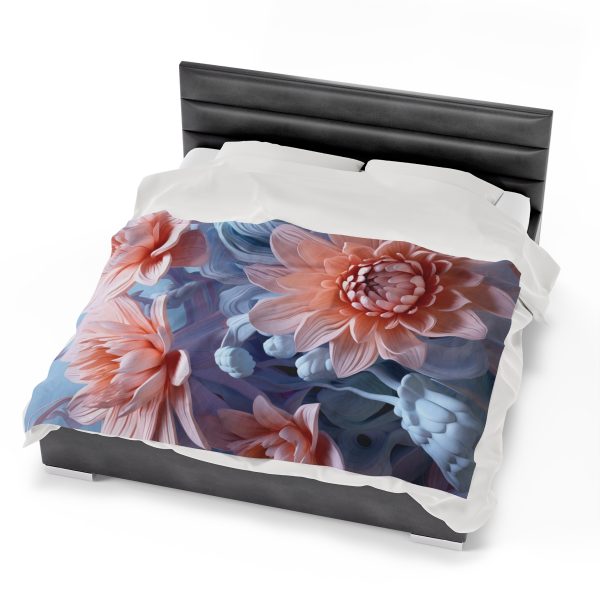 Foamy Floral Fusion 02 - Velveteen Plush Blanket