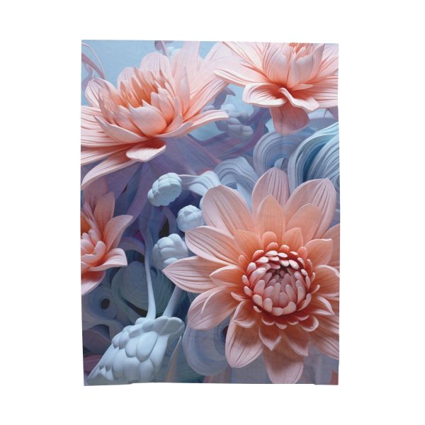 Foamy Floral Fusion 02 - Velveteen Plush Blanket - Image 2