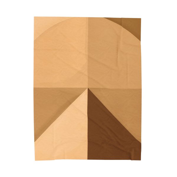 Soft Geometric Pyramid 02 in Honey Yellow Tone - Velveteen Plush Blanket - Image 2