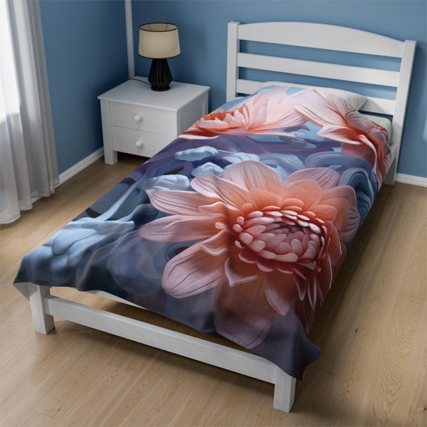 Foamy Floral Fusion 02 - Velveteen Plush Blanket - Image 4