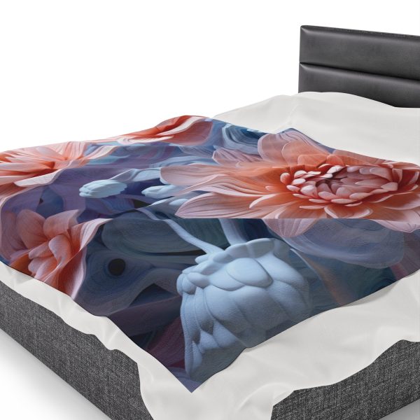 Foamy Floral Fusion 02 - Velveteen Plush Blanket - Image 7