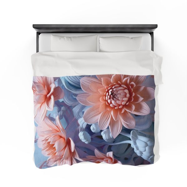 Foamy Floral Fusion 02 - Velveteen Plush Blanket - Image 8