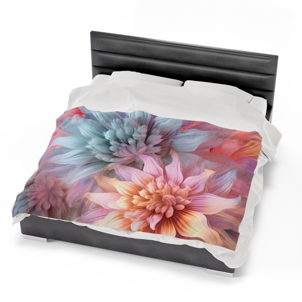 Pastel Fantasy Baroque Floral 03 - Velveteen Plush Blanket