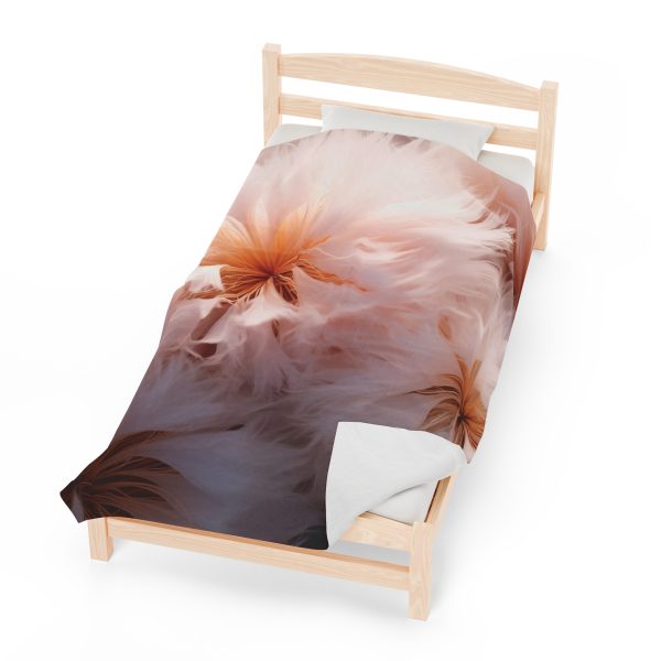 Soft Fantasy Feather Puffs - Velveteen Plush Blanket - Image 6