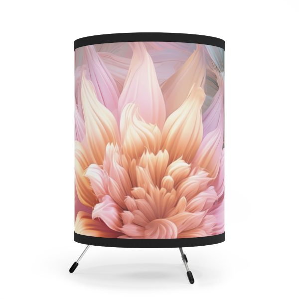 Pastel Fantasy Baroque Floral 03 - Tripod Lamp with High-Res Printed Shade, USCA plug - Image 2