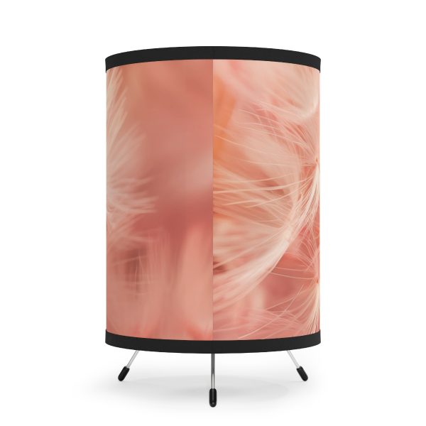 Lovely Fuzzy Fluff in Peach 01 - Tripod Lamp with High-Res Printed Shade, USCA plug - Image 3