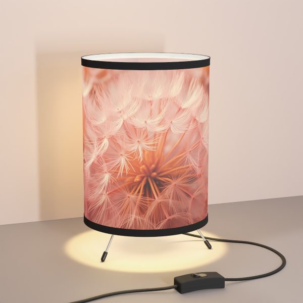 Lovely Fuzzy Fluff in Peach 02 - Tripod Lamp with High-Res Printed Shade, USCA plug - Image 5