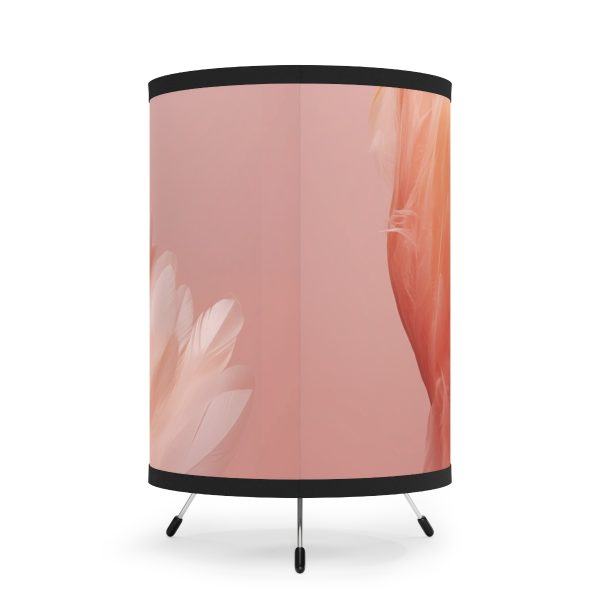 Lovely Fuzzy Feathers in Peach 02 - Tripod Lamp with High-Res Printed Shade, USCA plug - Image 3