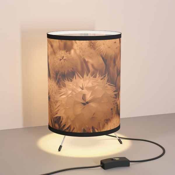 Dandelion Dream in Sunkissed Peach - Tripod Lamp with High-Res Printed Shade, USCA plug - Image 5