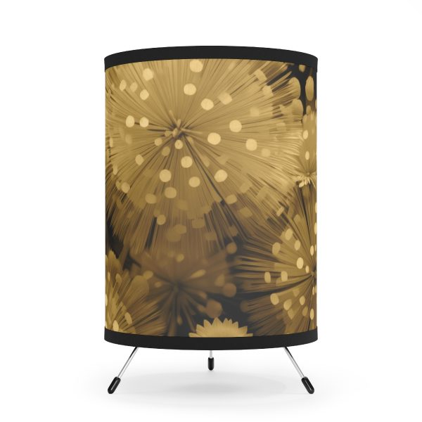 Fine and Dandy Motif in Sauterne Tone - Tripod Lamp with High-Res Printed Shade, USCA plug