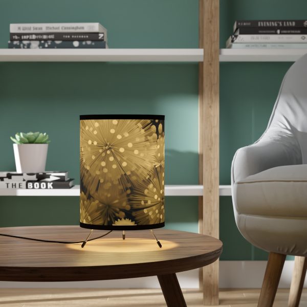 Fine and Dandy Motif in Sauterne Tone - Tripod Lamp with High-Res Printed Shade, USCA plug - Image 6