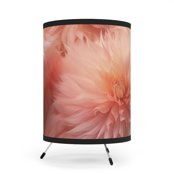 Lovely Fuzzy Buds in Peach 02 - Tripod Lamp with High-Res Printed Shade, USCA plug - Image 2