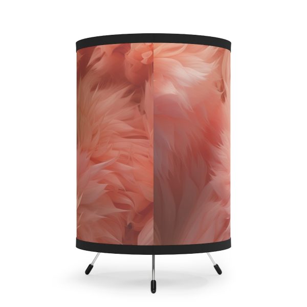 Lovely Fuzzy Buds in Peach 02 - Tripod Lamp with High-Res Printed Shade, USCA plug - Image 3