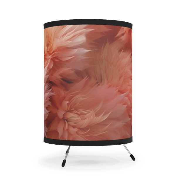 Lovely Fuzzy Buds in Peach 02 - Tripod Lamp with High-Res Printed Shade, USCA plug - Image 4