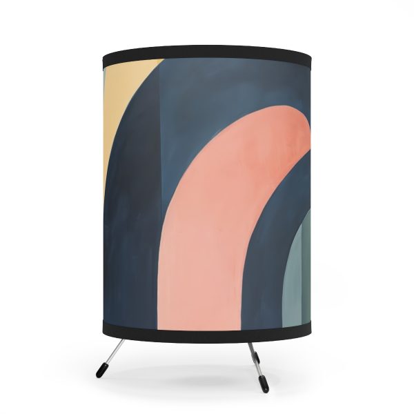 Soft Geometric Archways - Tripod Lamp with High-Res Printed Shade, USCA plug - Image 2