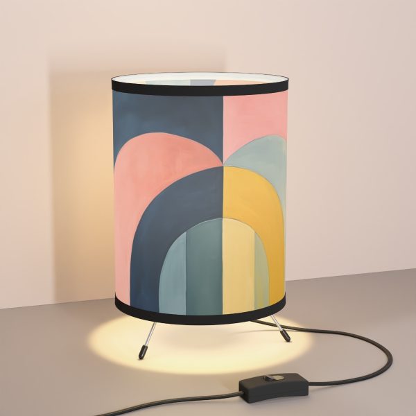 Soft Geometric Archways - Tripod Lamp with High-Res Printed Shade, USCA plug - Image 5