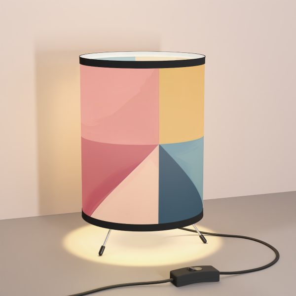 Soft Geometric Pyramid 01 - Tripod Lamp with High-Res Printed Shade, USCA plug - Image 5