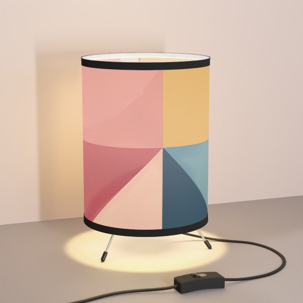 Soft Geometric Pyramid 02 - Tripod Lamp with High-Res Printed Shade, USCA plug - Image 5