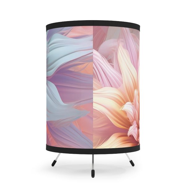 Pastel Fantasy Baroque Floral 03 - Tripod Lamp with High-Res Printed Shade, USCA plug - Image 3