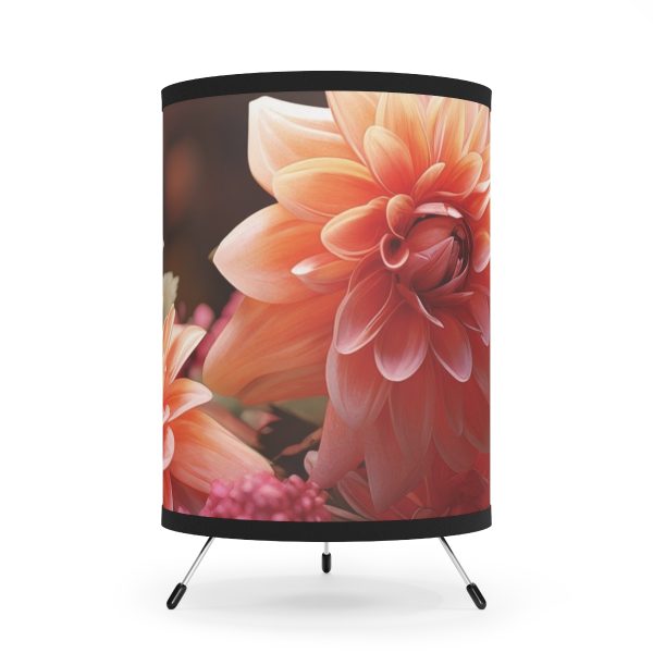 Bright Fantasy Floral 02 - Tripod Lamp with High-Res Printed Shade, USCA plug