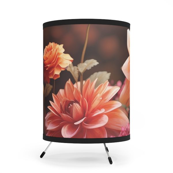 Bright Fantasy Floral 02 - Tripod Lamp with High-Res Printed Shade, USCA plug - Image 2