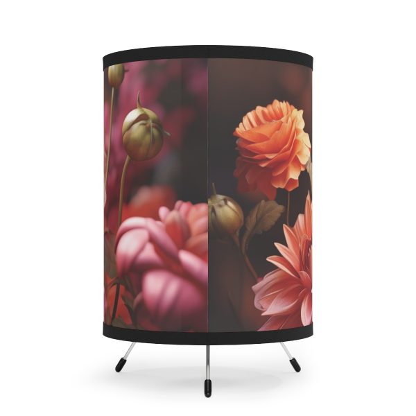 Bright Fantasy Floral 02 - Tripod Lamp with High-Res Printed Shade, USCA plug - Image 3