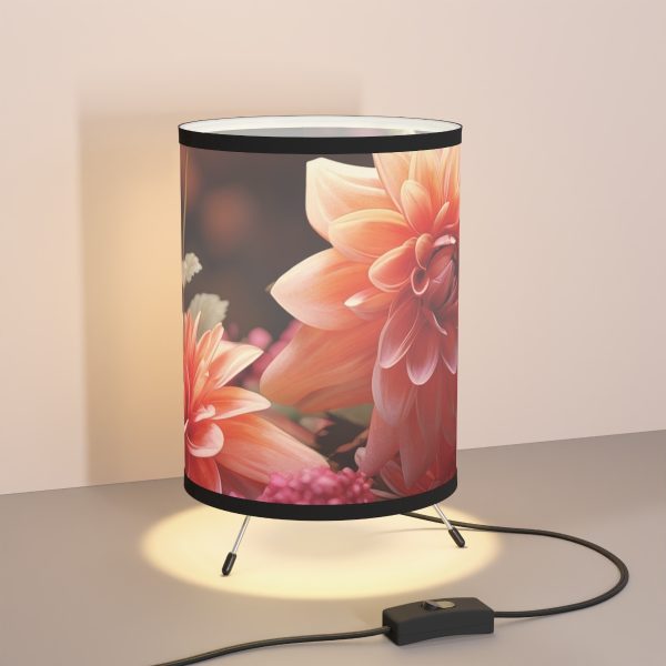 Bright Fantasy Floral 02 - Tripod Lamp with High-Res Printed Shade, USCA plug - Image 5