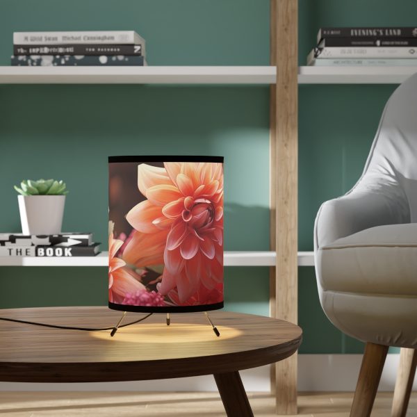 Bright Fantasy Floral 02 - Tripod Lamp with High-Res Printed Shade, USCA plug - Image 6