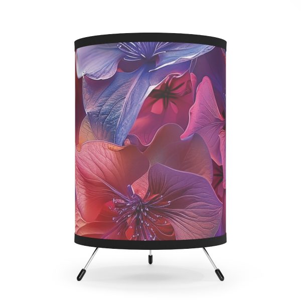 Bright Fantasy Floral 03 - Tripod Lamp with High-Res Printed Shade, USCA plug