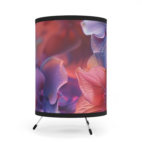 Bright Fantasy Floral 03 - Tripod Lamp with High-Res Printed Shade, USCA plug - Image 2