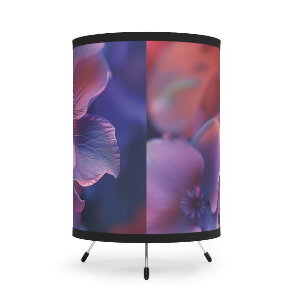 Bright Fantasy Floral 03 - Tripod Lamp with High-Res Printed Shade, USCA plug - Image 3