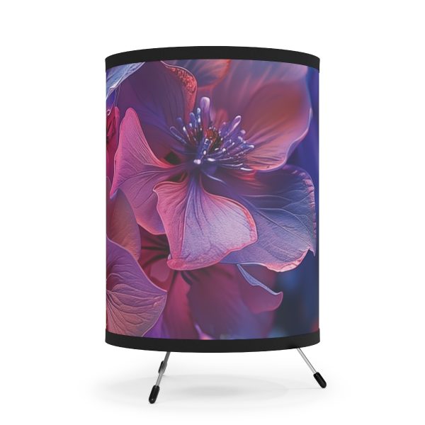 Bright Fantasy Floral 03 - Tripod Lamp with High-Res Printed Shade, USCA plug - Image 4