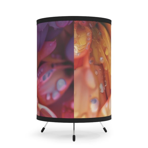 Bright Fantasy Floral 04 - Tripod Lamp with High-Res Printed Shade, USCA plug - Image 3