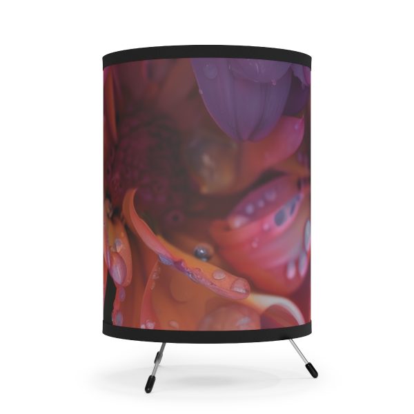 Bright Fantasy Floral 04 - Tripod Lamp with High-Res Printed Shade, USCA plug - Image 4