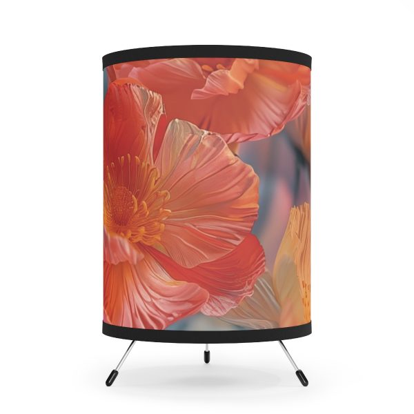 Bright Fantasy Floral 05 - Tripod Lamp with High-Res Printed Shade, USCA plug