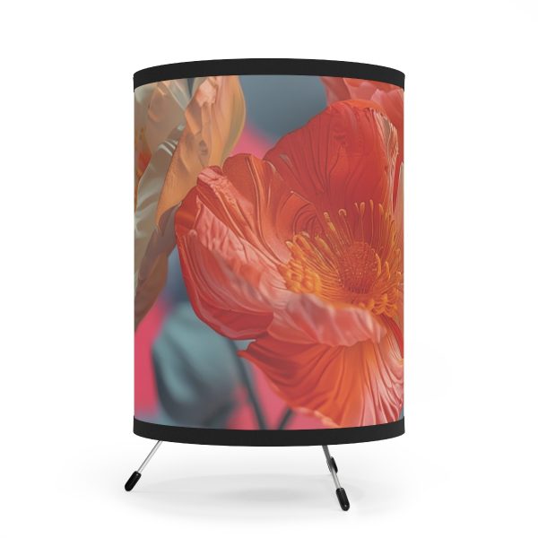 Bright Fantasy Floral 05 - Tripod Lamp with High-Res Printed Shade, USCA plug - Image 2