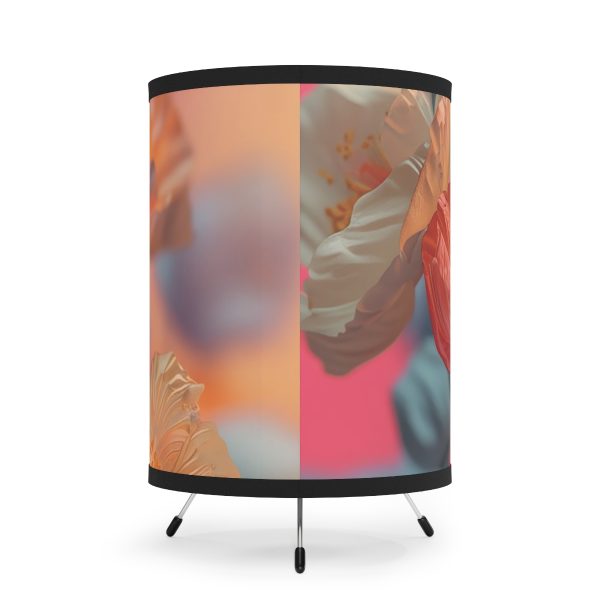 Bright Fantasy Floral 05 - Tripod Lamp with High-Res Printed Shade, USCA plug - Image 3