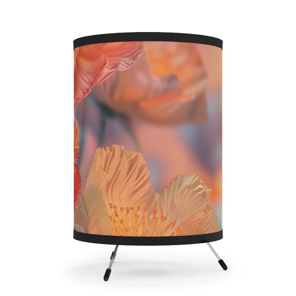 Bright Fantasy Floral 05 - Tripod Lamp with High-Res Printed Shade, USCA plug - Image 4