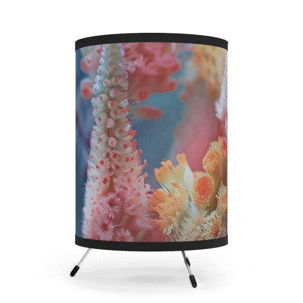 Bright Fantasy Floral 06 - Tripod Lamp with High-Res Printed Shade, USCA plug - Image 2