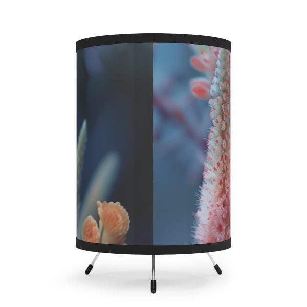 Bright Fantasy Floral 06 - Tripod Lamp with High-Res Printed Shade, USCA plug - Image 3