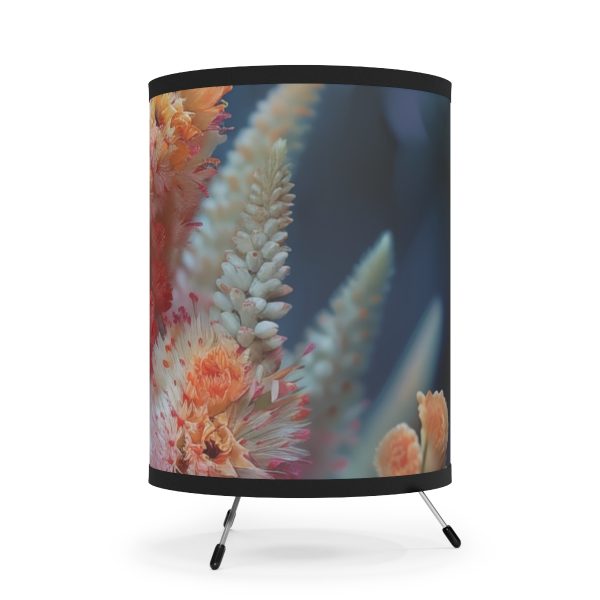 Bright Fantasy Floral 06 - Tripod Lamp with High-Res Printed Shade, USCA plug - Image 4