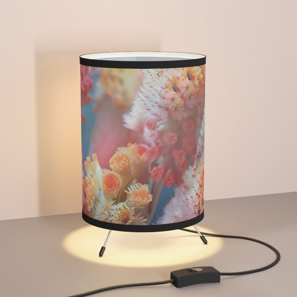 Bright Fantasy Floral 06 - Tripod Lamp with High-Res Printed Shade, USCA plug - Image 5