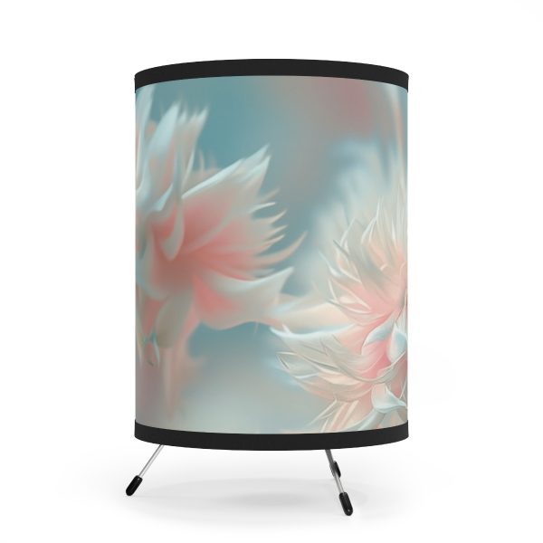 Floral Nebula 01 - Tripod Lamp with High-Res Printed Shade, USCA plug - Image 2