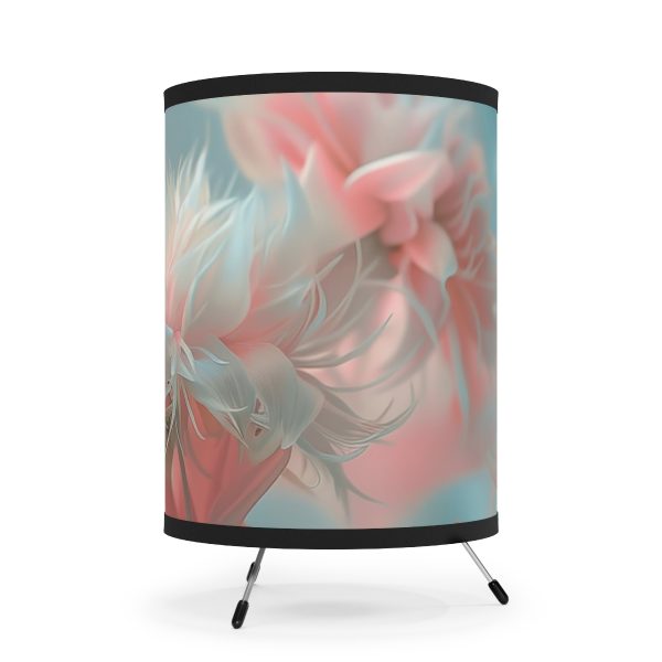 Floral Nebula 01 - Tripod Lamp with High-Res Printed Shade, USCA plug - Image 4